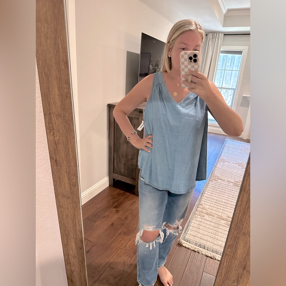 Old Navy V-Neck Denim Tank Top Blouse